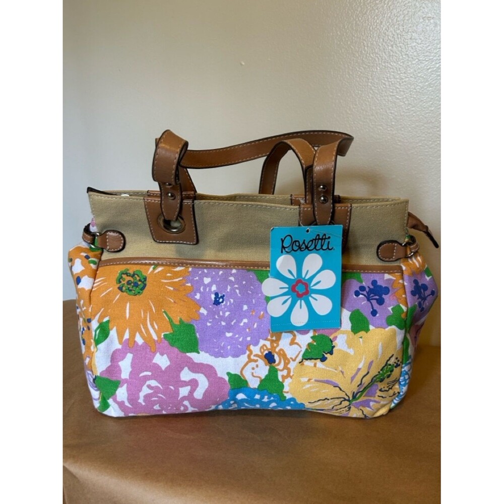 NWT Rossetti Floral Canvas "Aloha" Spring Print Tote Shoulder Bag MSRP $55